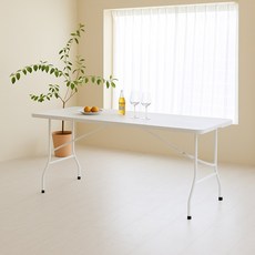 [베스트리빙] 브리즈 1800 브로몰딩 접이식 야외 캠핑 테이블 회의용테이블 백일 돌잔치 테이블 식탁 책상, 화이트