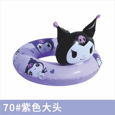 【臺灣-出貨】兒童遊泳圈加厚防側翻男童女童輔助裝備卡通可愛小孩腋下圈救生圈, 紫色大頭小庫70#單圈一個（40-65斤, 1個