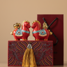 럭키리우 병오년 붉은말 장식 세트 성공운 한옥 인테리어, 레드 포니