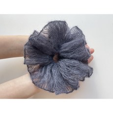 [DIY] 여리 헤어스크런치- 모헤어로 만든 여리여리한 헤어스크런치(영상제공), 네이비, 1개
