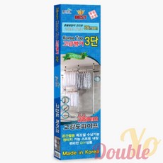 더블요 3단 폴 행거 38mm 코너행거 고정형행거 옷방행거