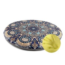 Sigmat 메모리 폼 시트 쿠션 미끄럼 방지 부드러운 라운드 스툴 쿠션 의자 패드 40.6cm(16인치) 그레이, 기하학