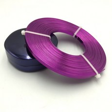 J1 彩色鐵絲 5mm寬 扁鋁線 DIY手工藝材料, 5mm扁鋁絲深紫4米/扎 軟, 1個