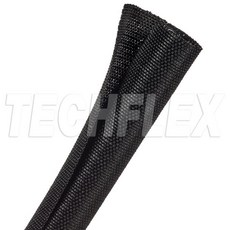 Techflex F6W0.38BK 3/8吋 黑色高彈性編織纏繞套管 (1公尺) – 美國製, 1個