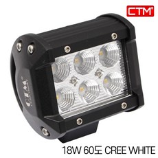 CTM 서치라이트 차량용 LED 써치 선박 화물 지게차 바형 CREE 18W 60도, 1개