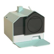 UrbanPaw 喵仙堡特大型貓砂盆 半封閉式防水防噴濺防臭, 藍色, 1個