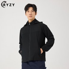 RYZY 輕薄涼感防曬衣 UPF50, 男款/黑色,4XL