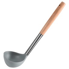 矽膠不沾鍋鍋鏟湯勺廚具, 灰色, 1個