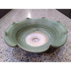 娟兒藝品 荷型綠陶瓷藝術洗手台, 1個, 約55x20