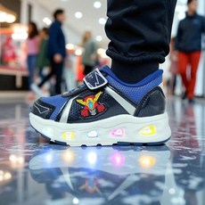 헬로카봇 후크 불빛발광 라이팅 운동화 아동화 신발 찍찍이 어린이 키즈 아이 네이비