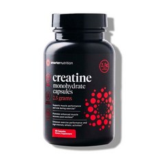 SMART 스마트ERNUTRITION 크레아틴 모노하이드레이트 1회 제공량당 2500mg (2.5g) 비건 캡슐 - 운동 전 및 후 회복 근육량 지구력 60개입[30일 분, 60 Count (1개), 60