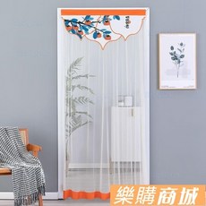 上新優惠 夏季粘貼式門簾防蚊通風室內隔斷簾四季通用掛簾免打孔蕾絲長紗簾 樂購, 家和紅色,單開寬100高190cm送魔術貼