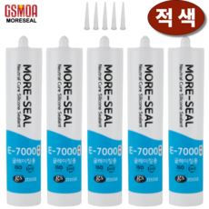 지엠코리아 E-7000 일반용 적색 실리콘 실란트 270ml 노즐포함, 4개