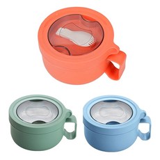 EC粉彩旋蓋式304不鏽鋼碗 泡麵碗 環保餐具 (附折疊餐具) EC-115 顏色隨機, 顏色隨機（可備註顏色我們盡量挑選）, 1個