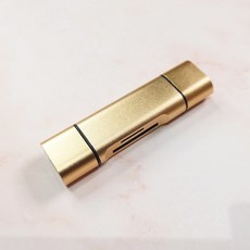 USB Type-C 多功能讀卡機 支援 OTG 轉接器 手機讀卡機 TF SD卡 讀卡器, 土豪金, 1個