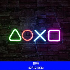 게임 컨트롤러 네온 사인 USB 룸 게이머 패드 장식 전원 모양 라이트, 42x12 5cm, 표준