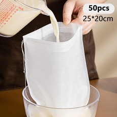 유청분리 그릭요거트 주머니 거름망 리코타치즈 조리용, 20*25cm 50개, 1개