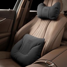 A6L Q3 A3 Q8 A4L Q2L Q5L 차량용 목쿠션 헤드레스트, 1개, 목받침대 + 요추 받침대 [노블블랙]