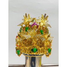 華誠 古體 紙帽 鳳冠 神明帽 女神戴 安正金箔, 1個