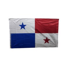 파나마 국기 Panama flag 90x150cm 폴리에스터 90g 금속 고리 이중 스티치 마감, 1개, WHITE+BLUE+RED