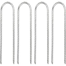 크래스틸리어 12인치 헤비 듀티 트램펄린 스테이킹 고풍력 앵커 U자형 지상 액세서리용, Silver-4PCS 12inch