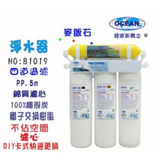 淨水器卡式四管過濾器DIY快速更換濾心, 1個
