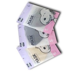 국내생산 새부리형 마스크 대형 5매 강아지 캐릭터 숨쉬기 편한 고급 필터, 그레이, 1세트, 5매입