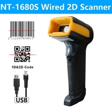 바코드 스캐너 무선/유선 1D 2D 리더 이미지 QR PDF417 데이터 매트릭스 코드 바 건 RS232 Bluetooth, 01 CHINA, 06 1680s wired 2d