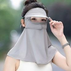 여성용 여름철 자외선 소재 실크 차단 마스크 아이스 후드형 자외선 차단. 보호 일체형 전체, 1