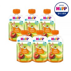 HiPP 힙 퓨레 애플 바나나 사과 과일 아기 이유식 100g X 6개