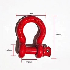 자동차 견인링 차량용 견인 견인고리, 1개, 중형 레드 1개 10t 구멍 19mm