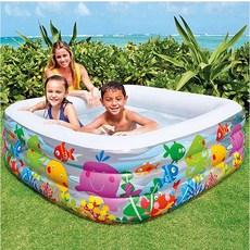 볼장 미끄럼틀 오감 물놀이장 아쿠아 사각 160x50cm 대형 안전 물놀이 장난감