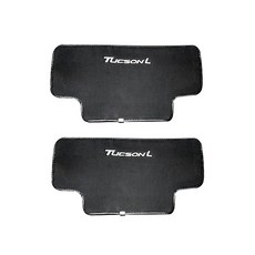 小鳥的店 現代 TUCSON L 2022-25 專用皮革椅背防踢墊 座椅護墊 防踢墊 汽車內飾配件, 黑色, 【一台份】2片