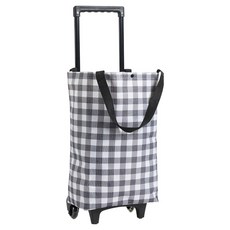 Tiger Pavilion 핸들 조절 가능 쇼핑카트, 1개, 블랙 + 화이트