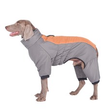 강아지패딩 대형견 패딩 후리스 털옷 두꺼운 아우터, 1개, 아이언브라운 견인링포함