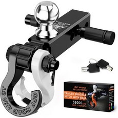 오토봇 트레일러 히치 볼 마운트3/4인치 회수 셰클 및 잠금 핀 포함와 2인치 견인 수신기에 적합 빨간색, 흰색, 1개