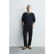 국내배송 ZARA 자라 남성 남자 릴렉스핏 카고 팬츠 블랙 0108310800 1644969, EU 44 (KR 34)