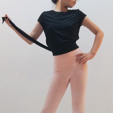 주니어 플라잉 리본 크롭 요가티셔츠