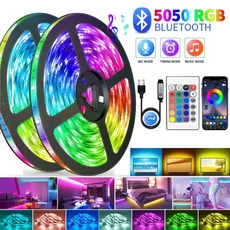 할인판매 5M 10M 15M 20M RGB 5050 조명 장식 램프 블루투스 USB 요정 조명 LED 적외선 제어 유연한 램프 테이프 LED 스트립 최저가격, 리모컨20M
