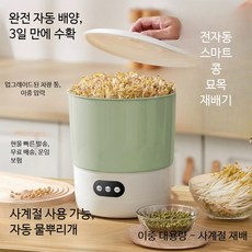 콩나물시루 자동 급수 가정용 새싹 콩나물 재배기 소형, D_아보카도색 콩나물기계 이중층, 1개