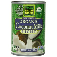 네이티브포레스트 코코넛 밀크 라이트 언스위튼드 비건 글루텐 프리, 398ml, 1개