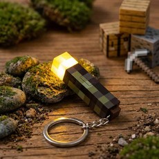 모든 마인 픽셀 LED 횃불 키링 생일 선물 학생 피규어 백참 가방 키홀더