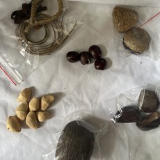 臺灣出貨 印尼果殻風鈴diy黑果材料包自製果殻音手工製作手搖鈴pangjii果殻 0OUT, 混合果殼17顆材料包全套齊全, 1個