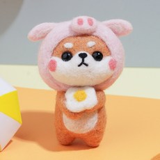 [초보자용] 판다 모루인형 만들기 DIY 올인원 키트 10종 세트 + 뽀글모루 철사 부자재 포함 - 키링 선물세트 공예수업 원데이클래스, 돼지 시바견, 1개