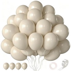 CVPARTYON 골드 풍선 60피스 메탈릭 30.5cm 12인치 가랜드 아치 생일 파티 베이비 샤워 브라이덜 크리스마스 장식 1895641, 샌드 화이트.