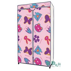 【Sanho 三和牌】印花衣櫥布套(不含組裝架) 防塵防潮衣櫥罩 多尺寸可選 衣物收納好幫手, 1個, 粉紅A7, 1