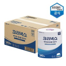 크리넥스 물풀림화장지 4537661 에어셀 점보롤 140m 12롤 프리미엄 두루마리 휴지