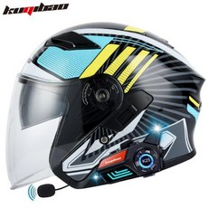 헬멧 블루투스 이어셋 Bluetooth Motorcycle Helmet Half Open face Do, L, 18)Bright blue