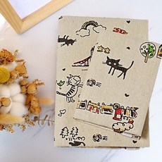 【9.9限時特價】貓咪樂園 布藝書衣手賬a5書皮書套日記本a6保護套, 1個, 貓咪樂園,A6僅書衣