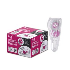 PLUS 普樂士 MR智慧型滾輪修正帶環保包裝內帶 4.2mmx6M 10入/盒, 1個